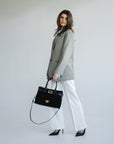 WITTNAU | Handtasche Wildleder classic schwarz/gold - full body