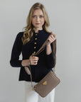 ZELL | Borsa a tracolla taupe/oro