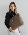 ZUERICH | Shopper taupe grau/gold - close up