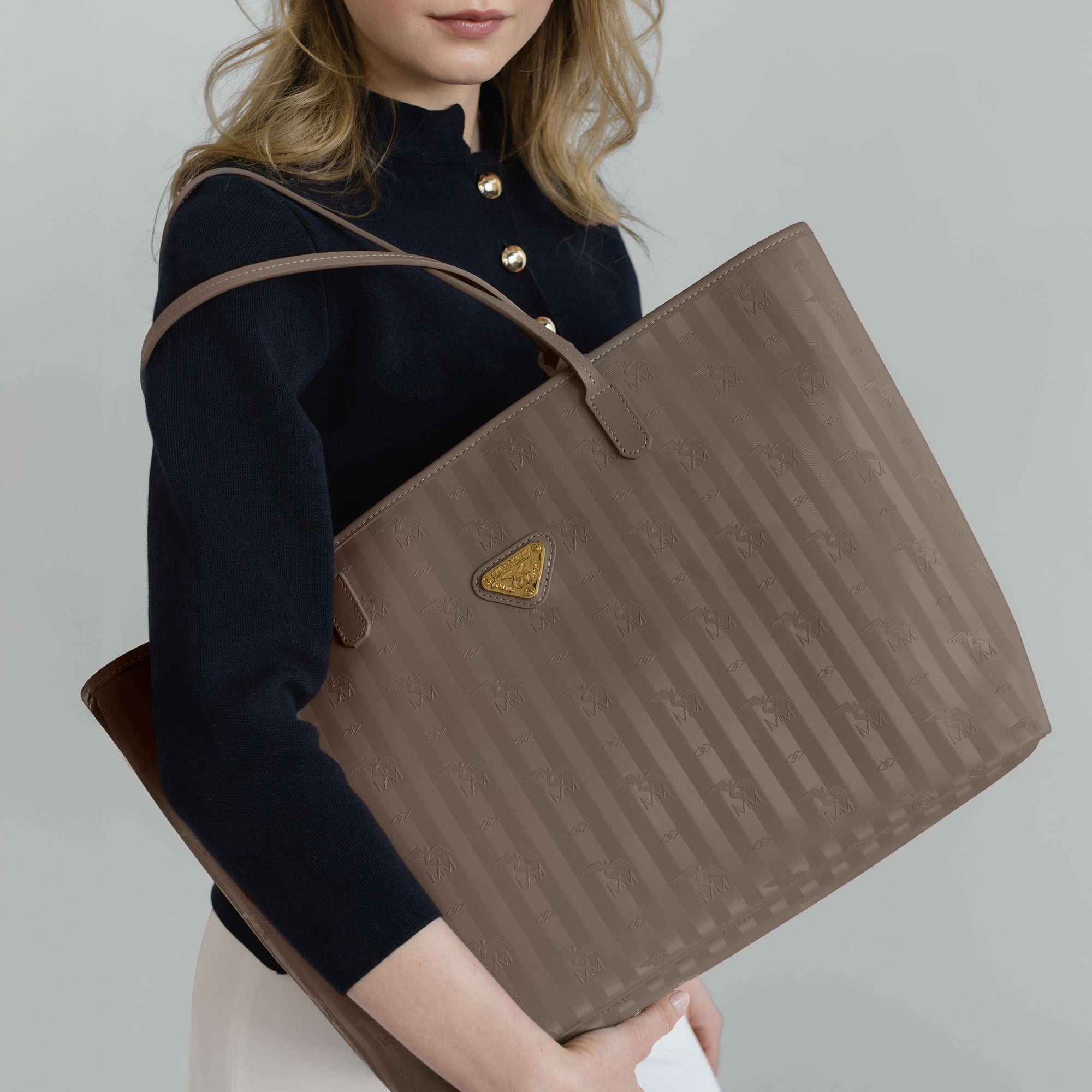 ZUERICH | Shopper taupe grau/gold - detail 