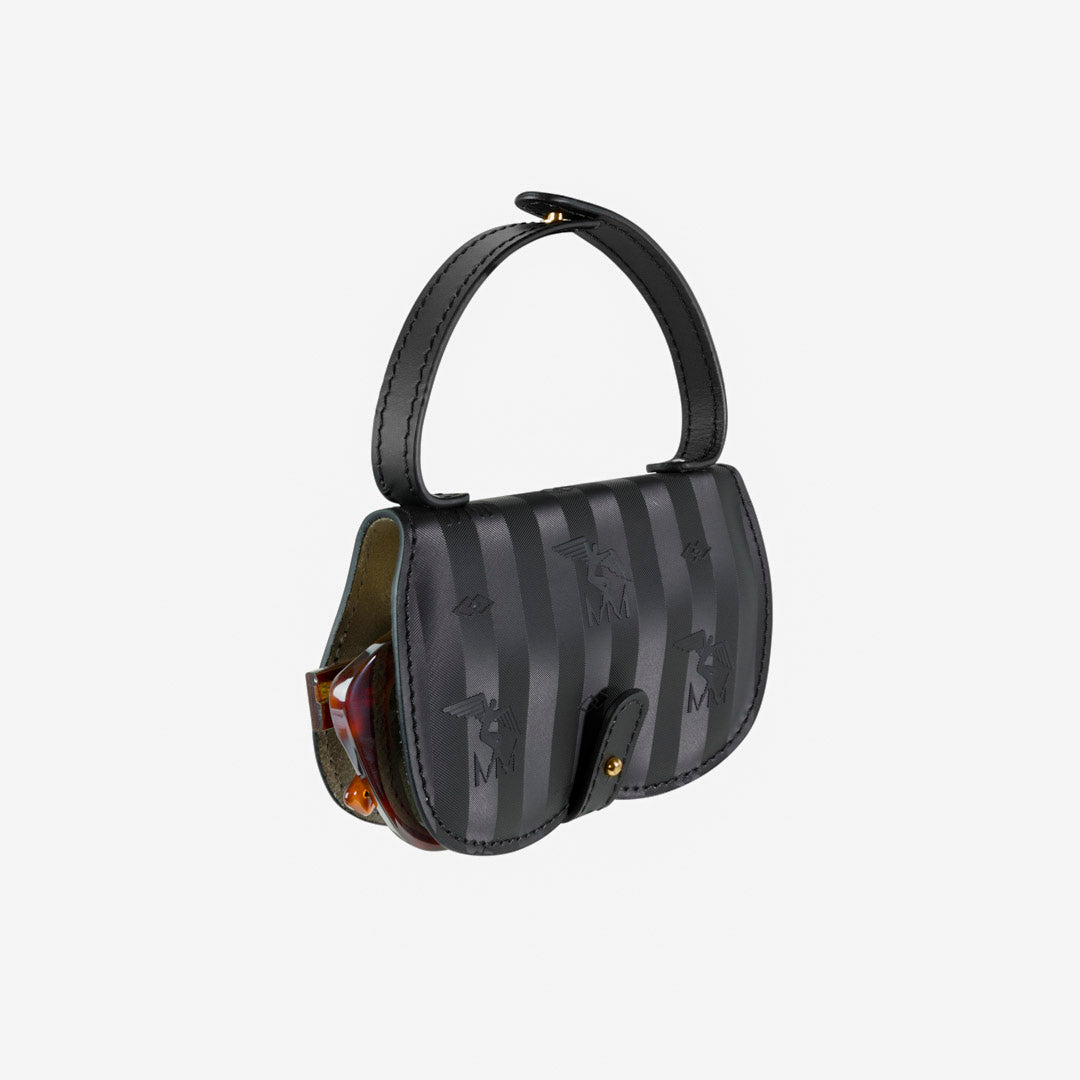 PIZ LINARD | Brillenentui schwarz/gold - SEITLICH