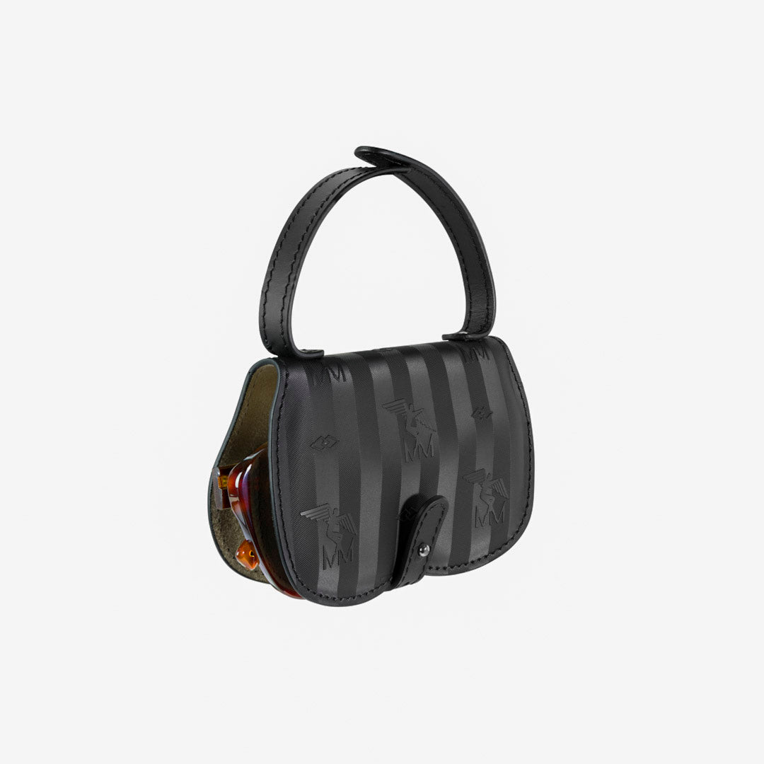 PIZ LINARD | Brillenentui schwarz/silber - SEITLICH