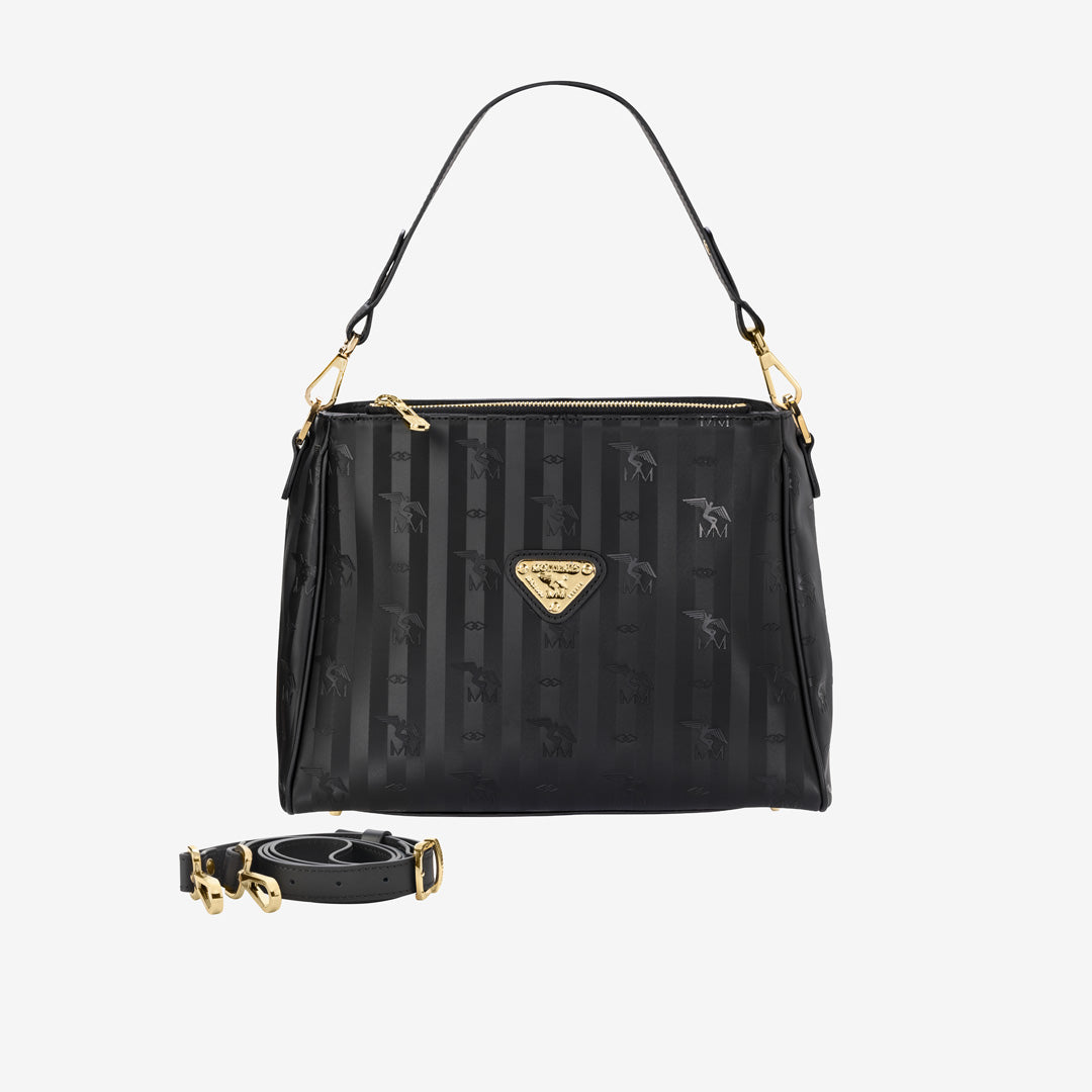 NODS | Schultertasche classic schwarz/gold - frontal