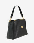 NODS | Schultertasche classic schwarz/gold - seiltich