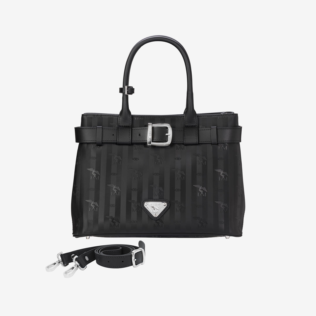 WITTNAU | Handtasche classic schwarz/silber - FRONTAL