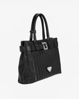 WITTNAU | Handtasche classic schwarz/silber - SEITLICH