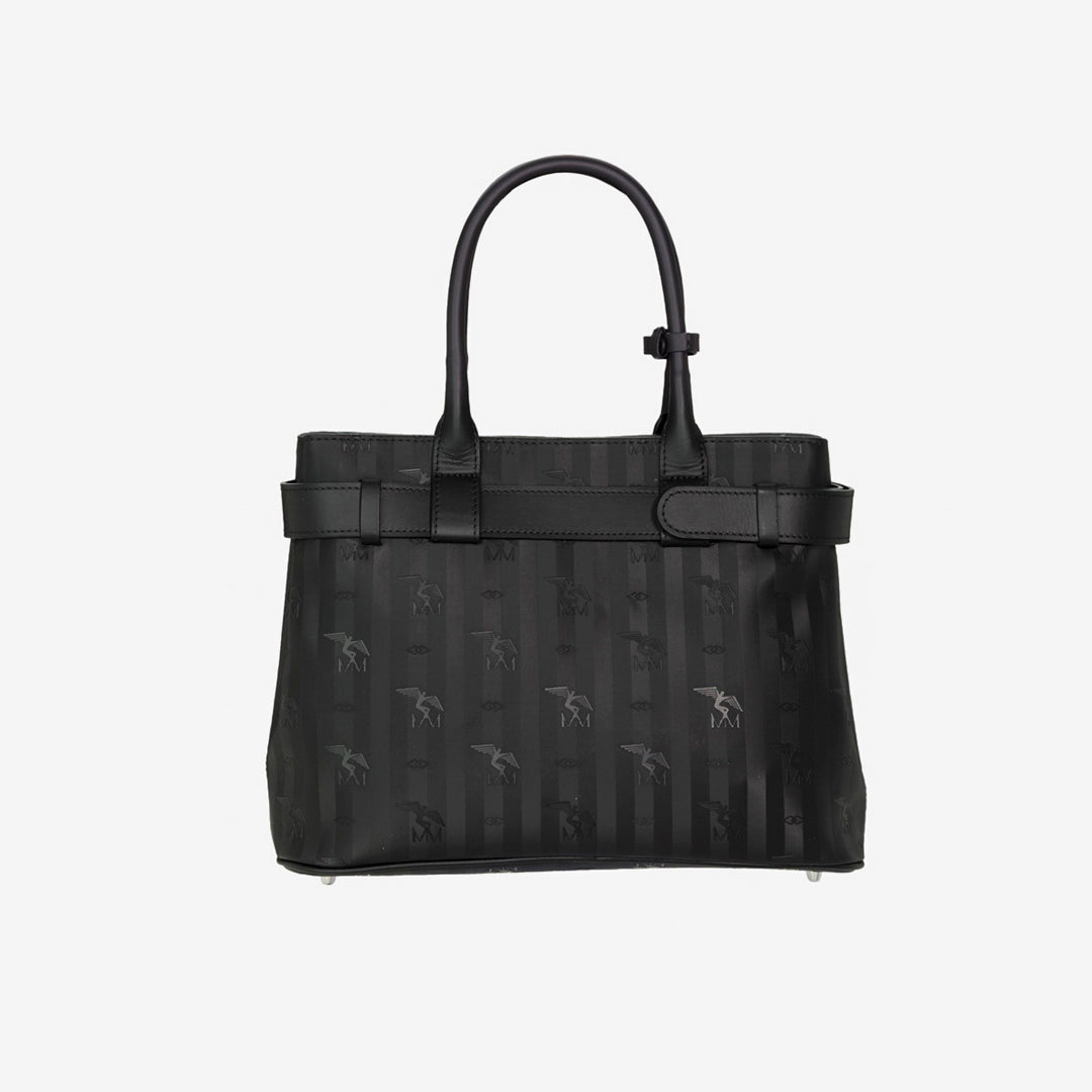 WITTNAU | Handtasche classic schwarz/silber - VON HINTEN