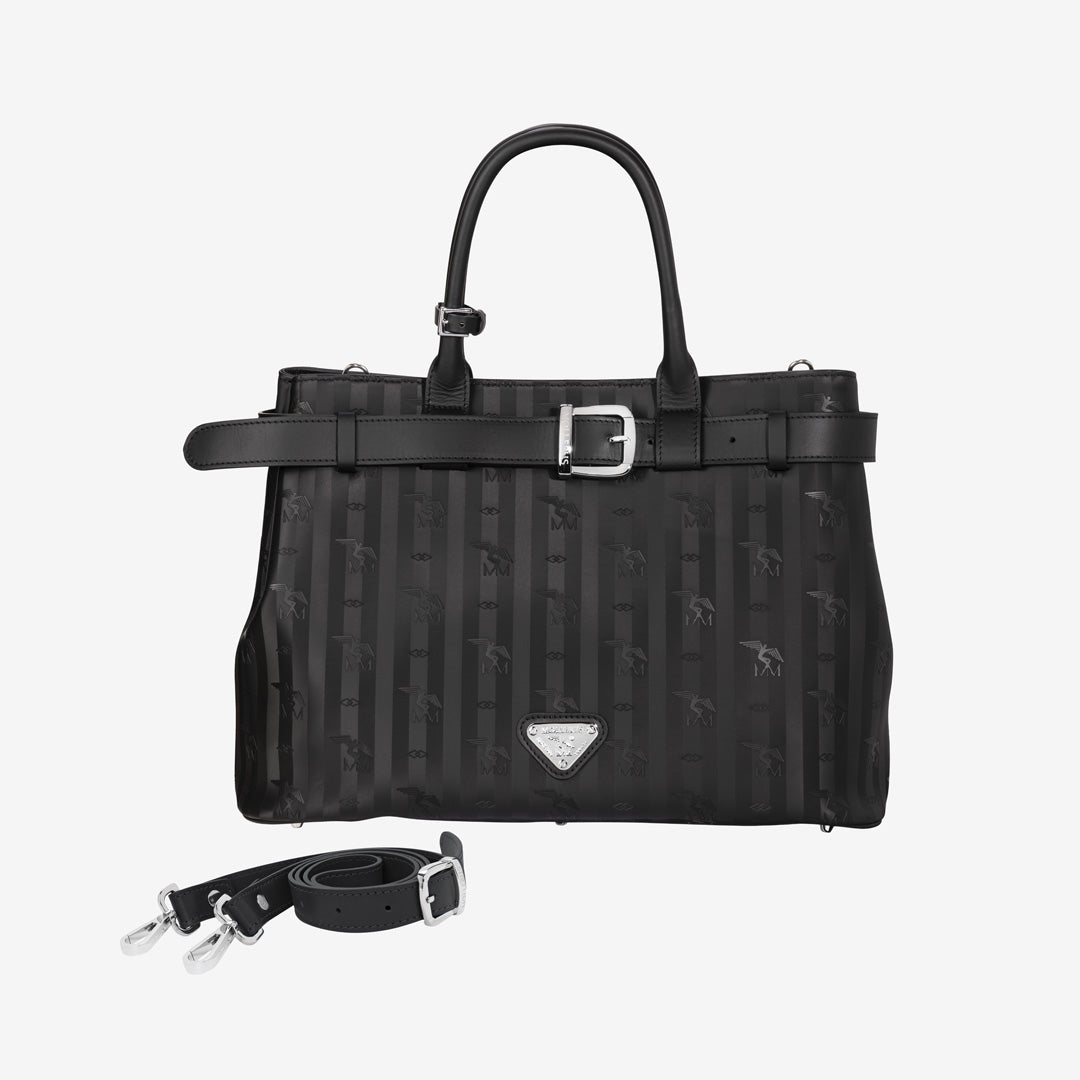WOHLEN | Handtasche classic schwarz/silber - FRONTAL