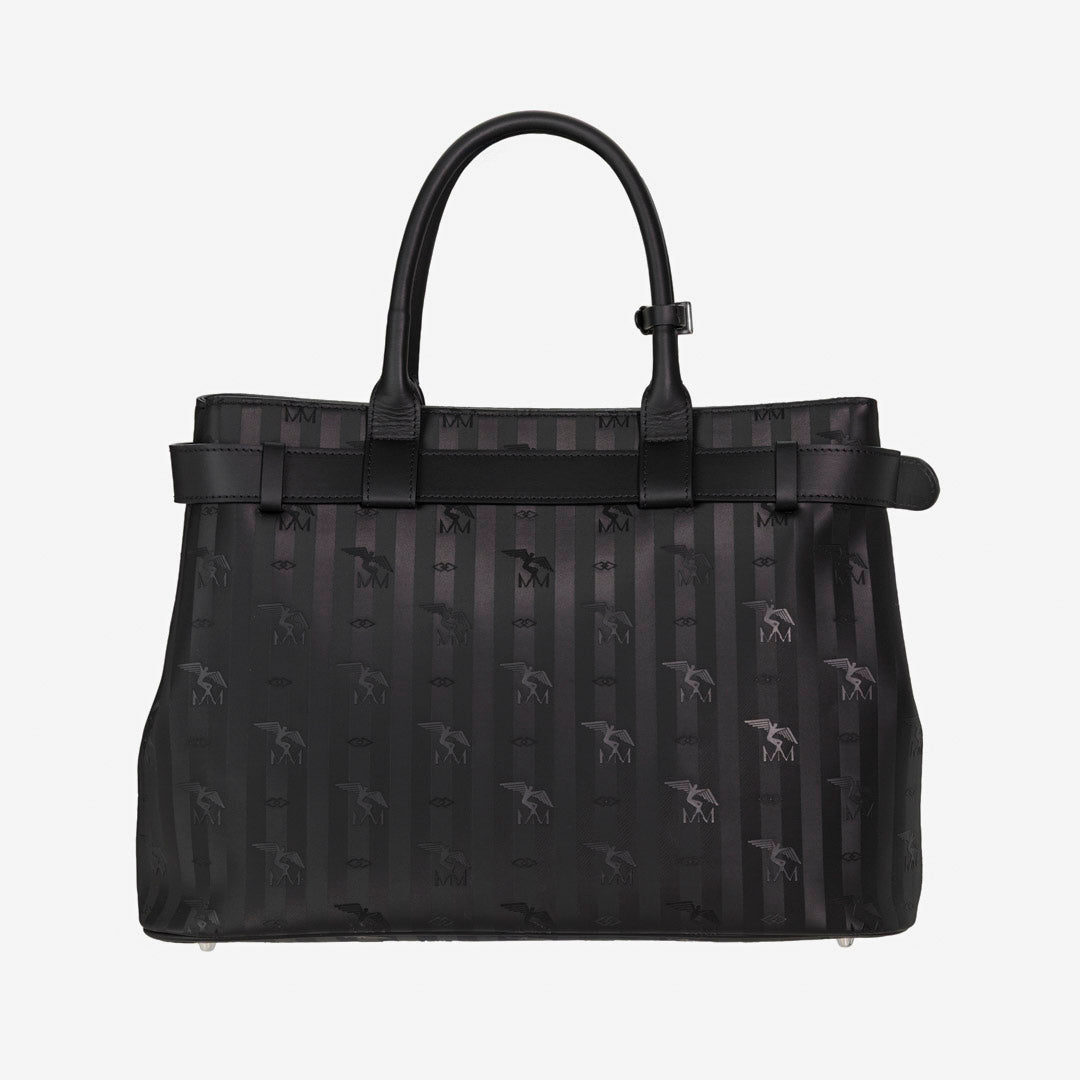 WOHLEN | Handtasche classic schwarz/silber - HINTEN