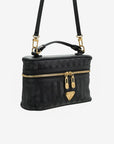 MOUTIER | Umhängetasche classic schwarz/gold - seitlich