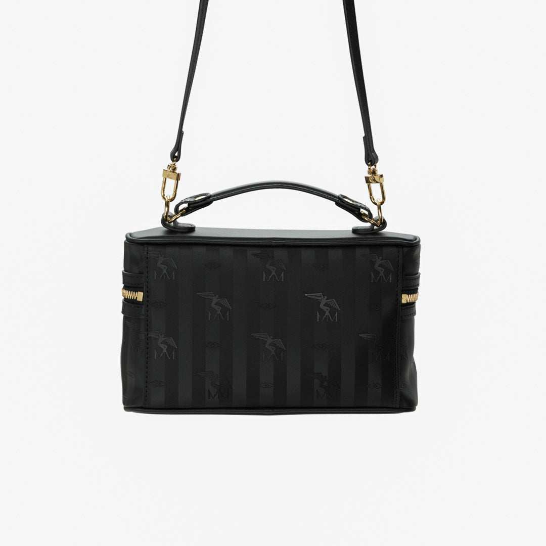 MOUTIER | Umhängetasche classic schwarz/gold - von hinten
