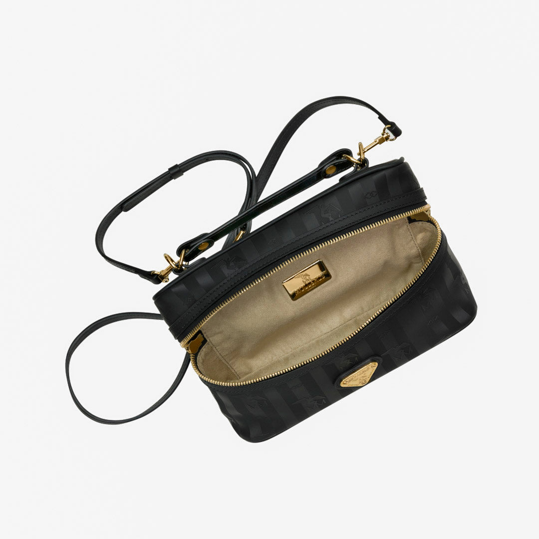 MOUTIER | Umhängetasche classic schwarz/gold - von innen