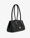 RUE | Schultertasche classic schwarz/silber - SEITLICH