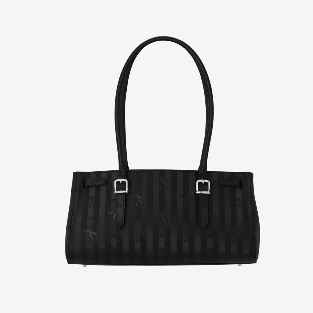 RUE | Schultertasche classic schwarz/silber - VON HINTEN