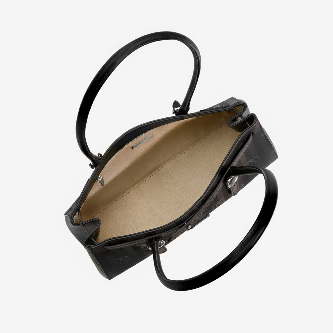 RUE | Schultertasche classic schwarz/silber - VON OBEN