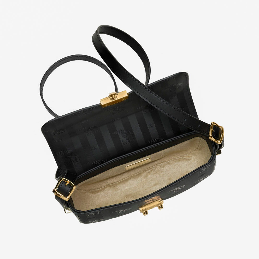 BULLE | Umhängetasche classic schwarz/gold - innen