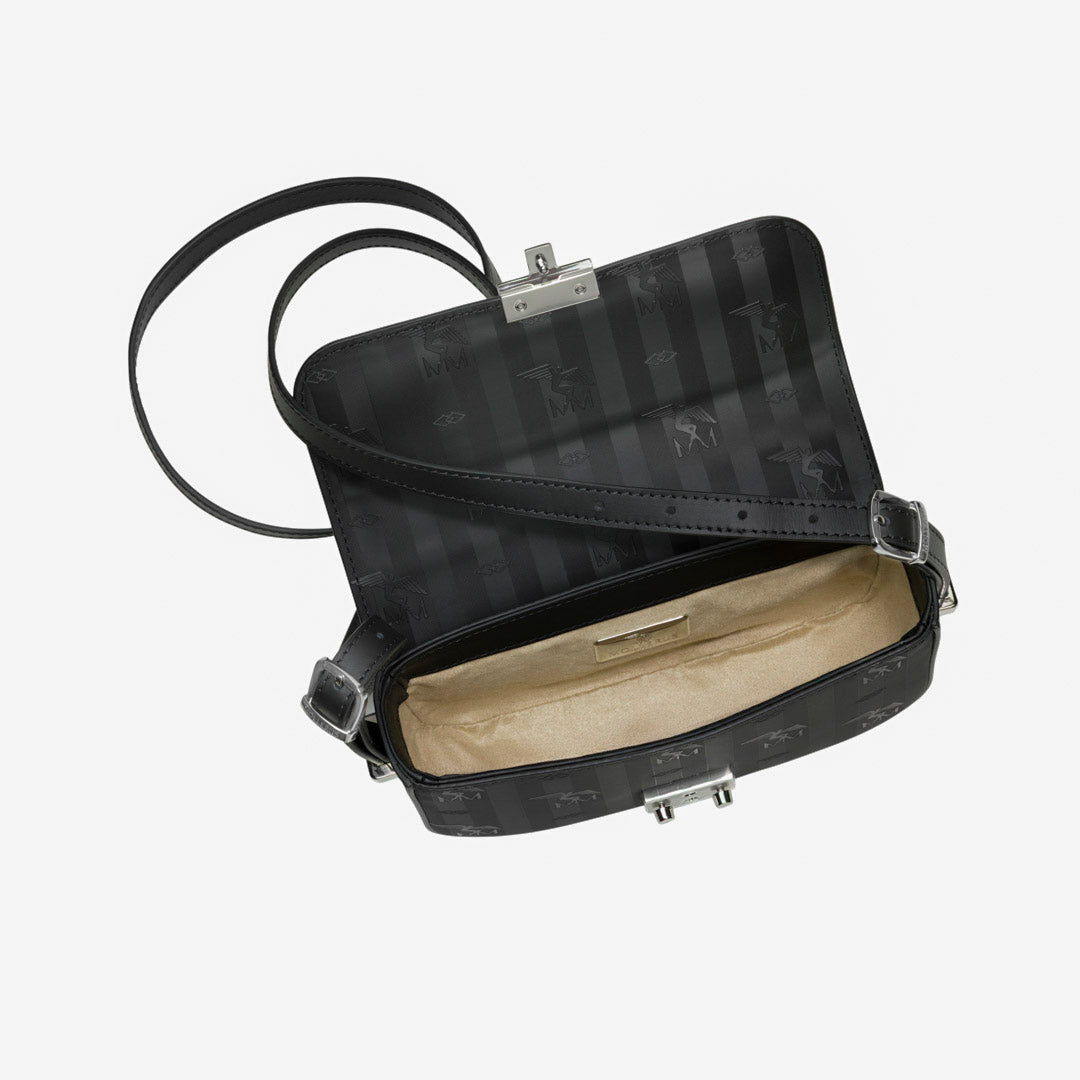 BULLE | Umhängetasche classic schwarz/silber - VON OBEN