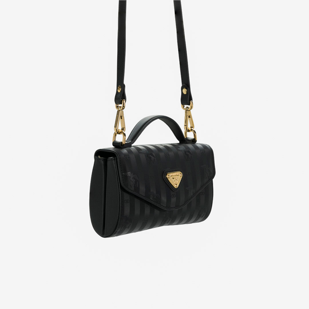 SAAS FEE | Umhängetasche classic schwarz/gold - seiltich