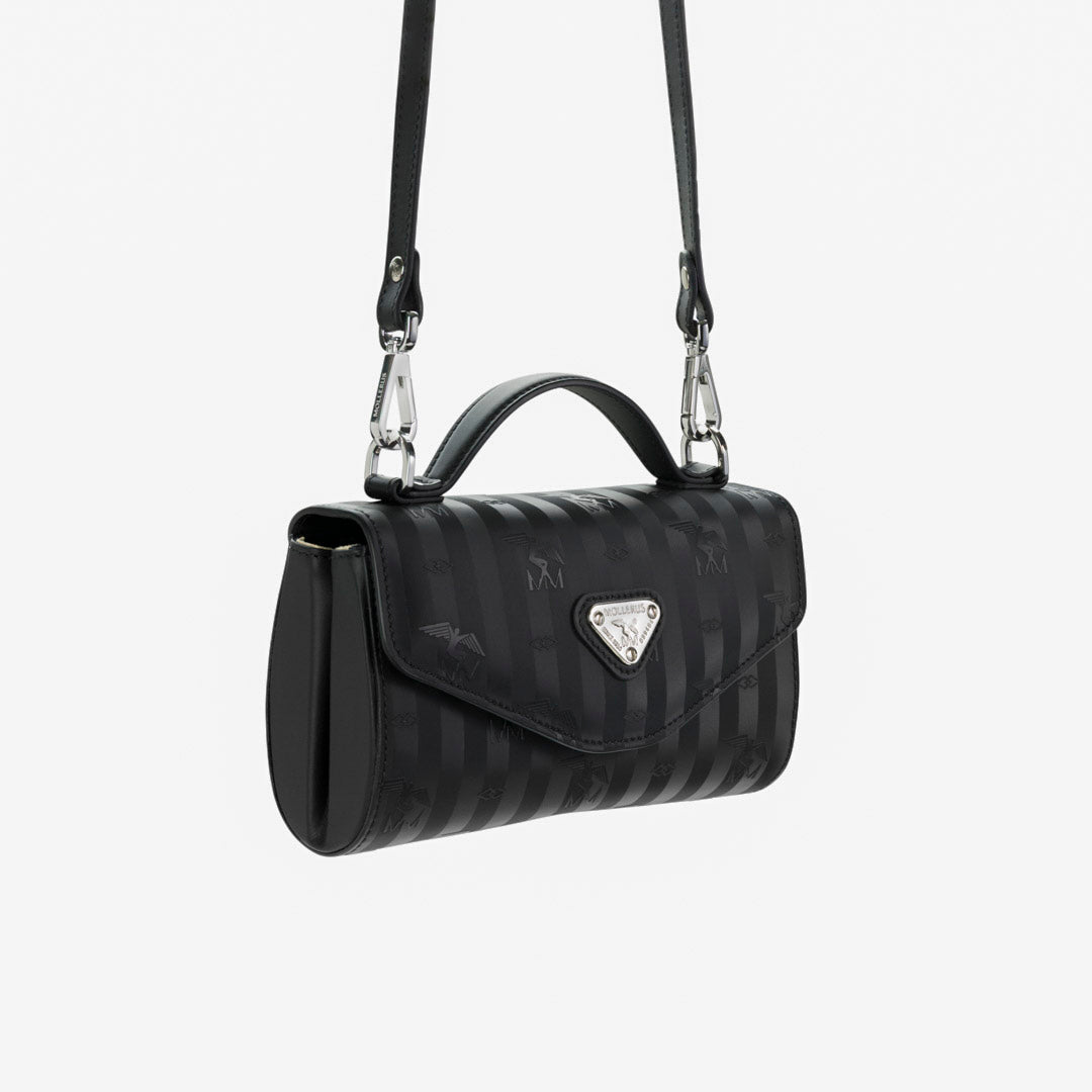 SAAS FEE | Umhängetasche classic schwarz/silber - SEITLICH