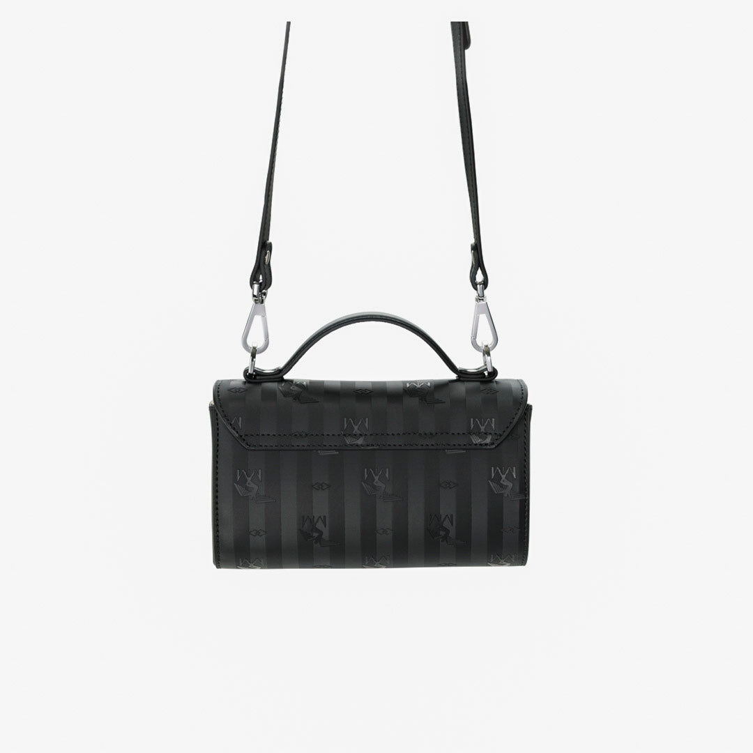 SAAS FEE | Umhängetasche classic schwarz/silber - VON HINTEN