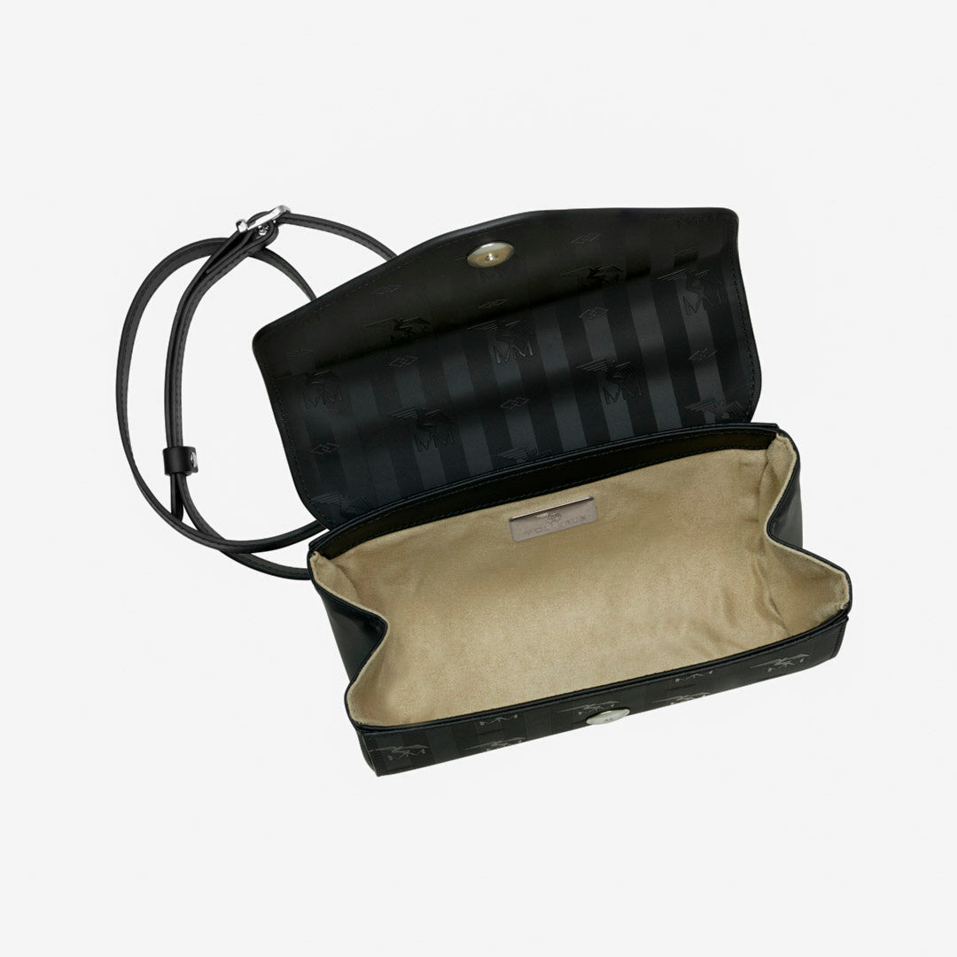 SAAS FEE | Umhängetasche classic schwarz/silber - VON OBEN 