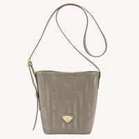 AUSWIL | Borsa a secchiello taupe grigio/oro