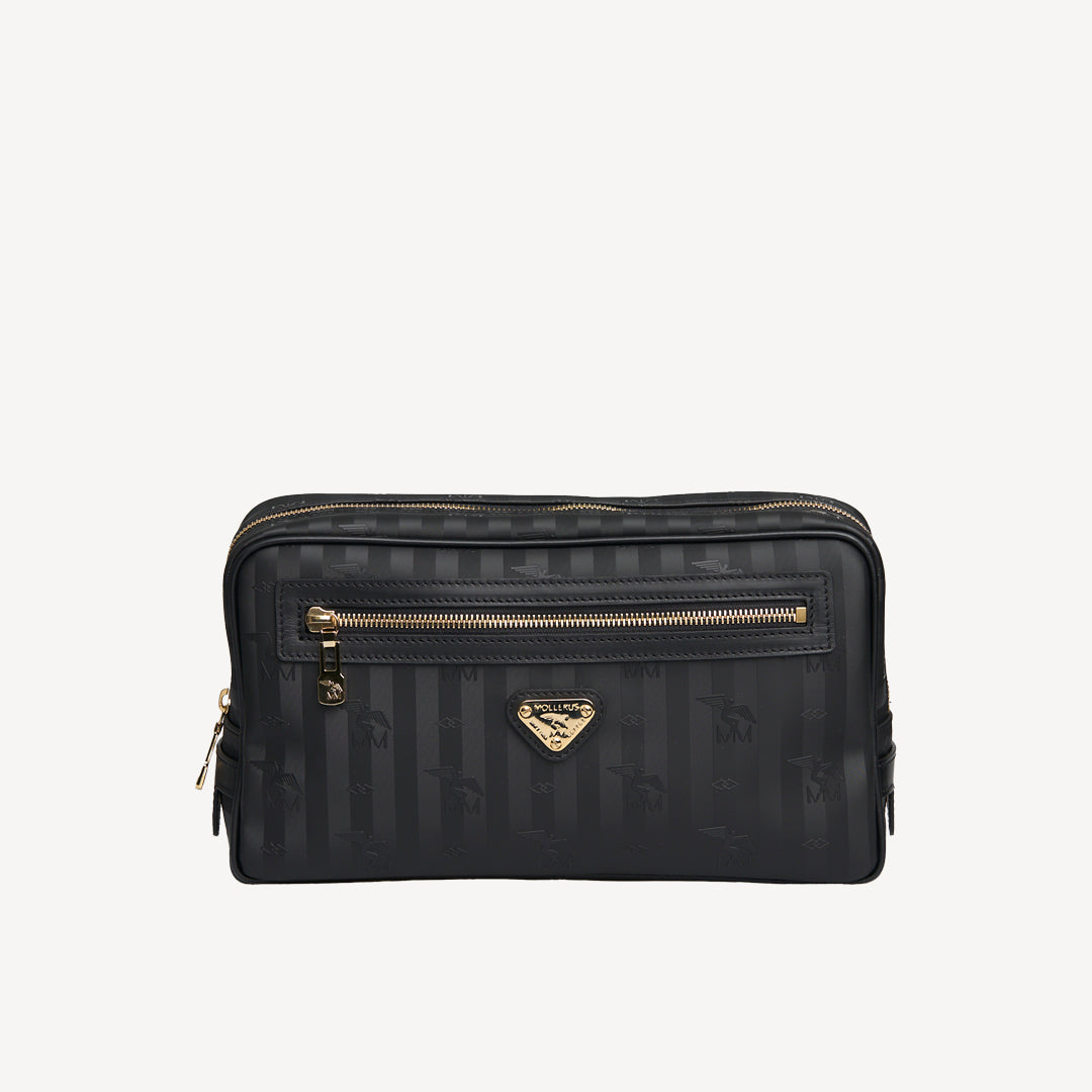 GURTEN | Necessaire classic schwarz/gold - FRONTAL