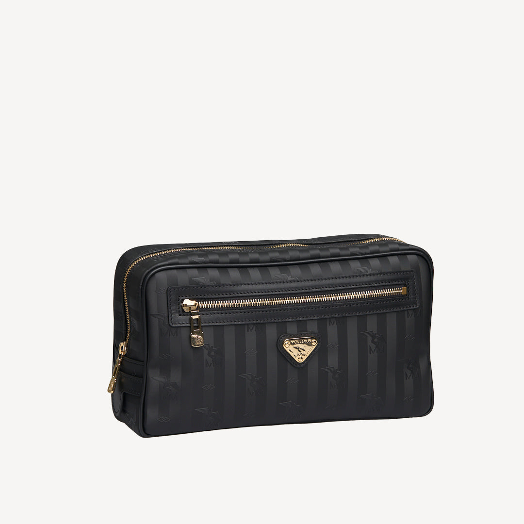 GURTEN | Necessaire classic schwarz/gold - SEITLICH