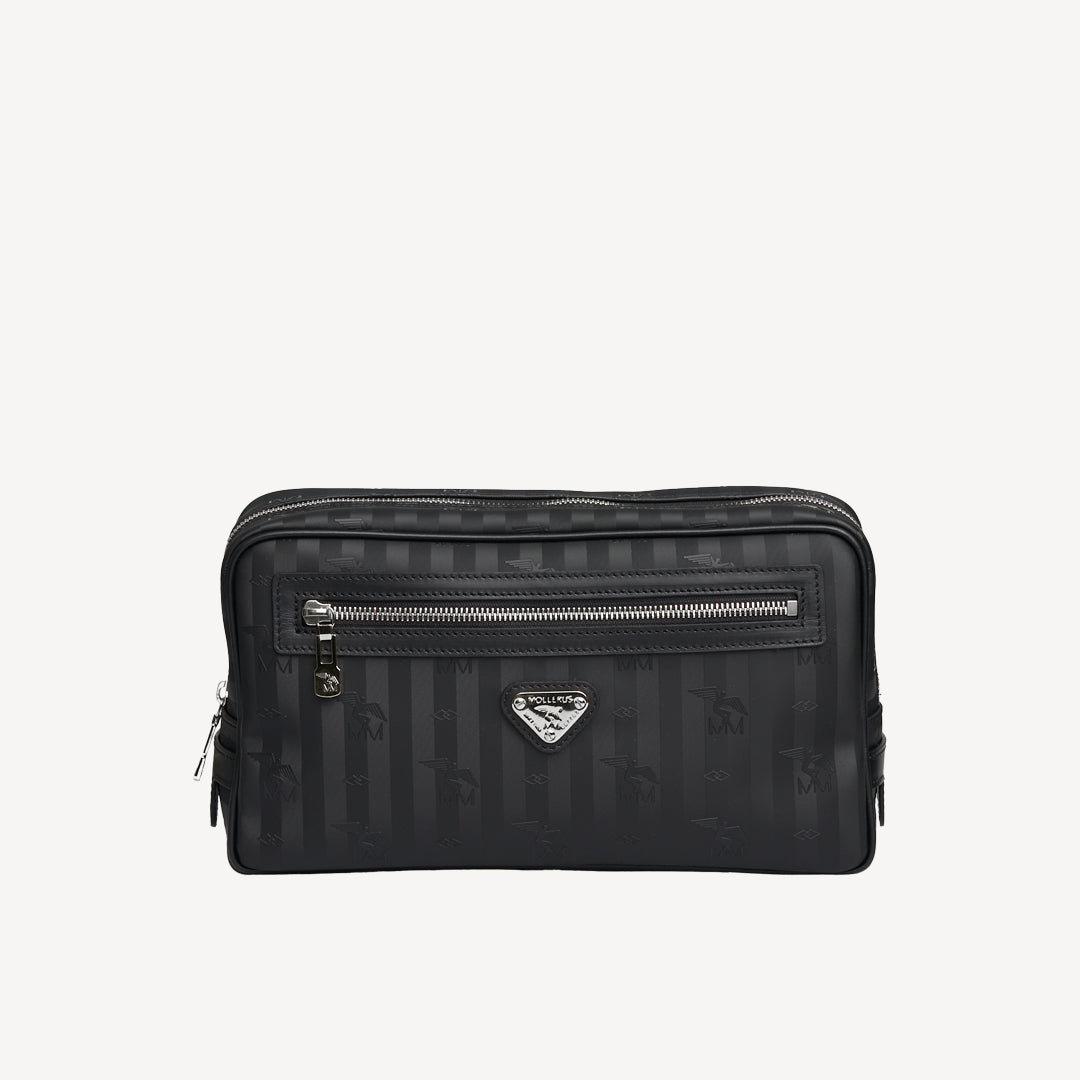 GURTEN | Necessaire classic schwarz/silber - FRONTAL