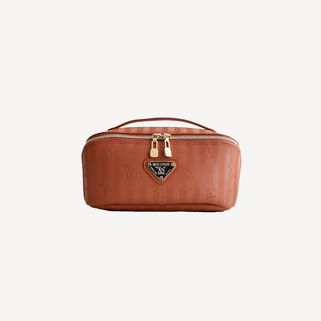 SERVAZ | Necessaire sahara braun/gold - FRONTAL
