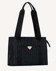 BERLIN | Schultertasche classic schwarz/gold - SEITLICH