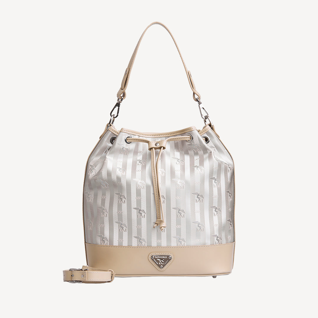 NIESEN | Beuteltasche metallic silber/pearl weiss - FRONTAL