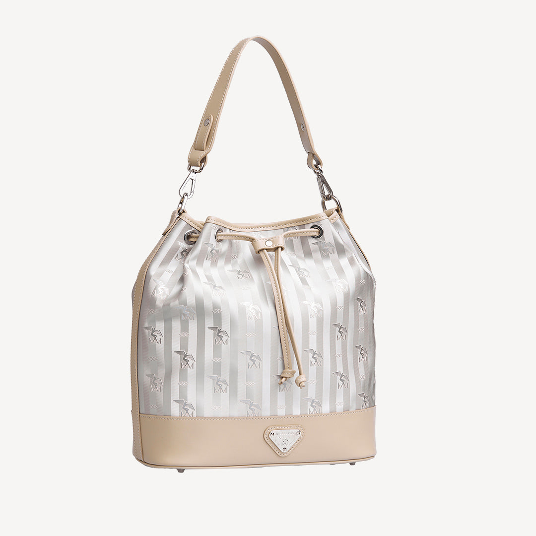 NIESEN | Beuteltasche metallic silber/pearl weiss - SEITLICH