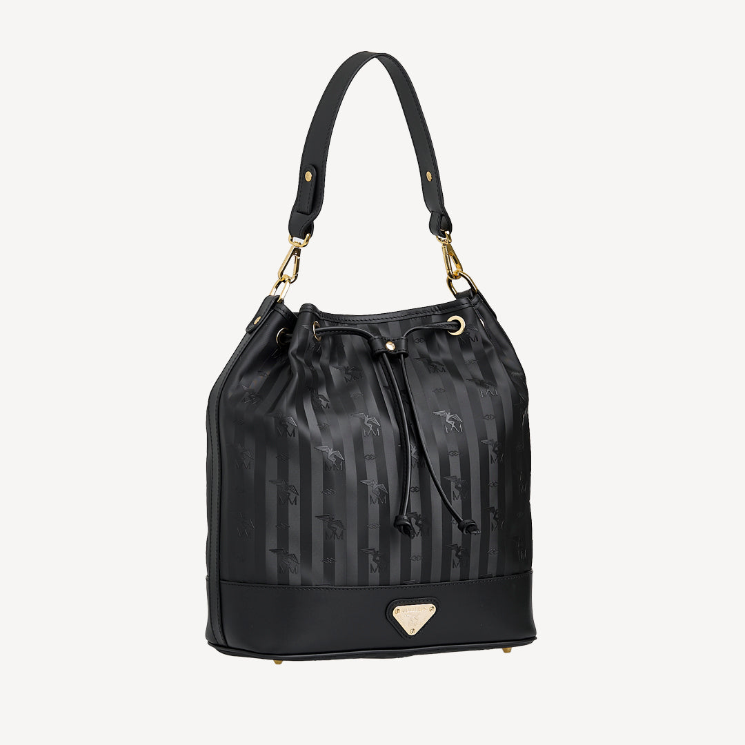 NIESEN | Beuteltasche classic schwarz/gold - SEITLICH