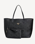 ZUERICH | Shopper classic schwarz/gold - FRONTAL