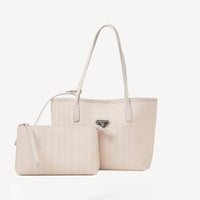 GENF | Shopper pearl blanc/argenté