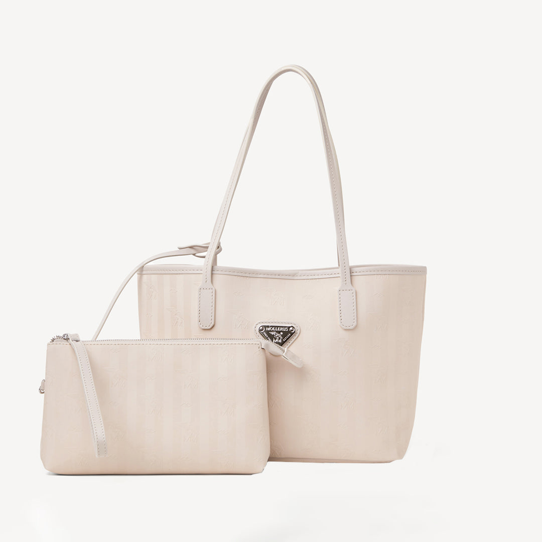 GENF | Shopper pearl weiss/silber - frontal