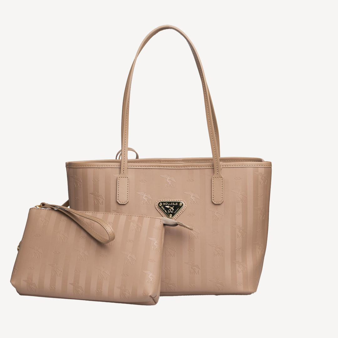 GENF | Shopper cappuccino/gold - frontal