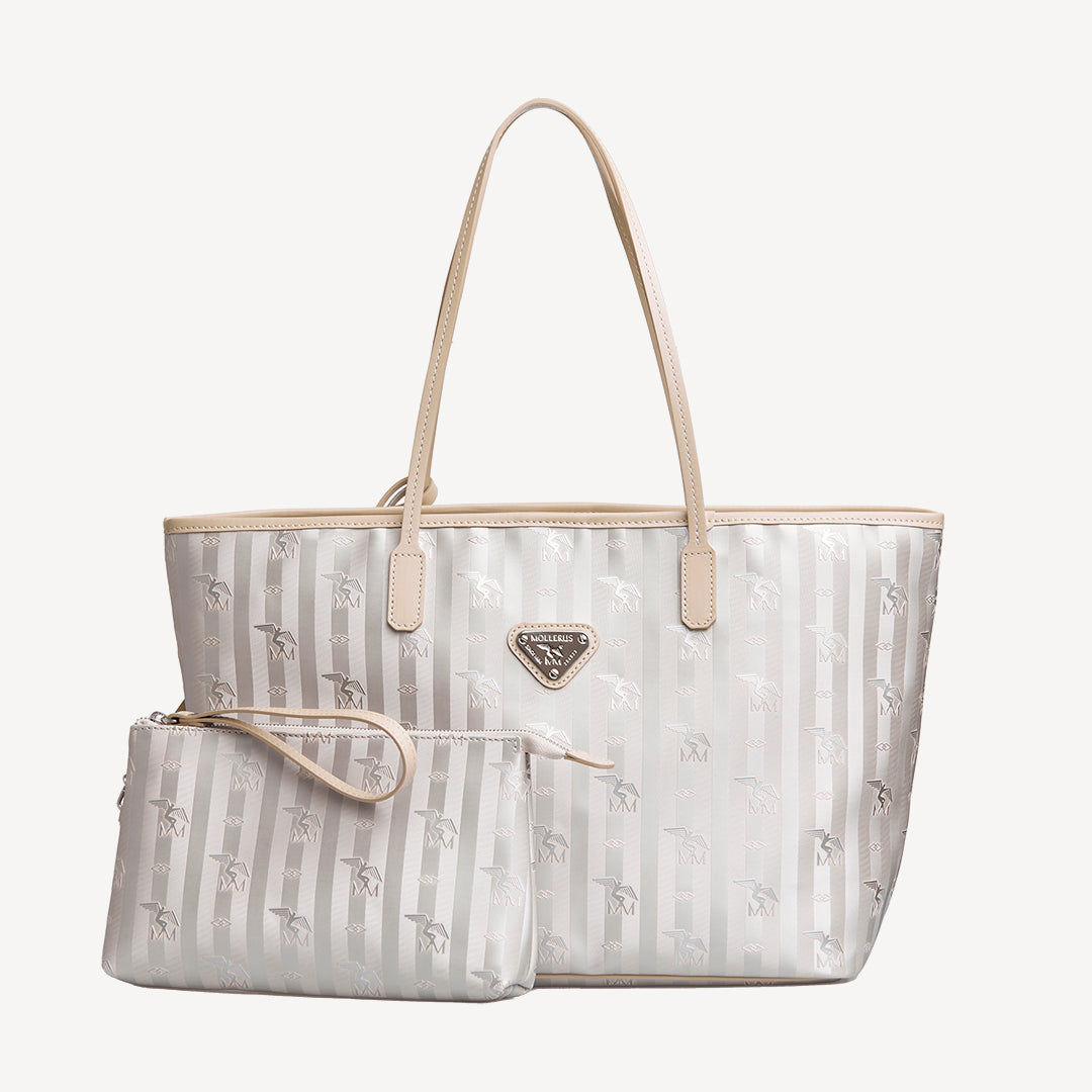 BERN | Shopper metallic silver/pearl white