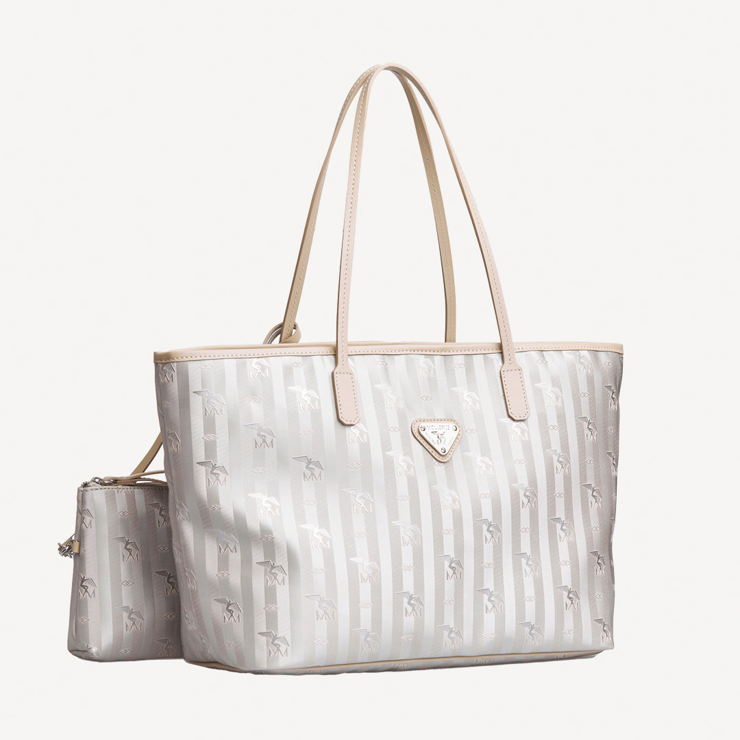 BERN | Shopper metallic silver/pearl white