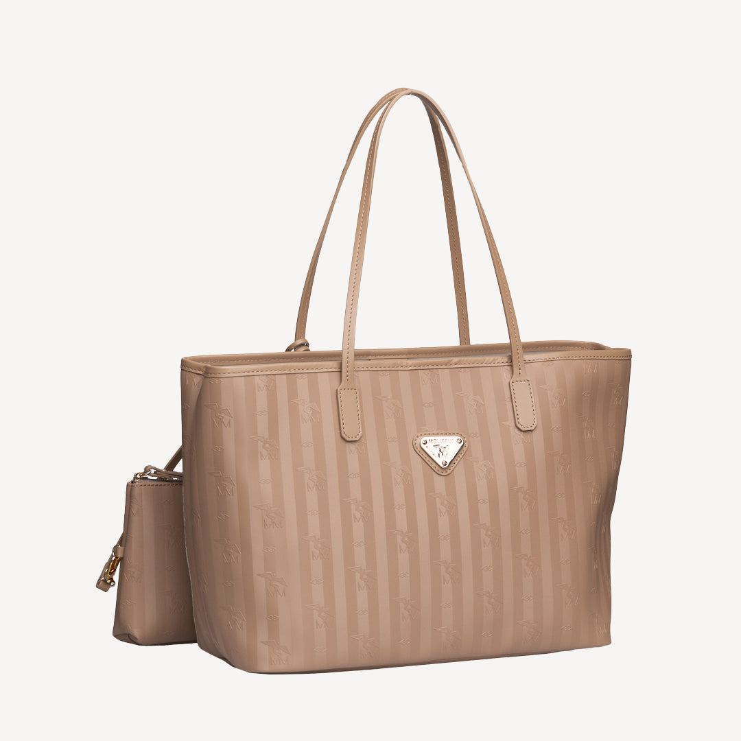 BERN | Shopper cappuccino/gold - seitlich