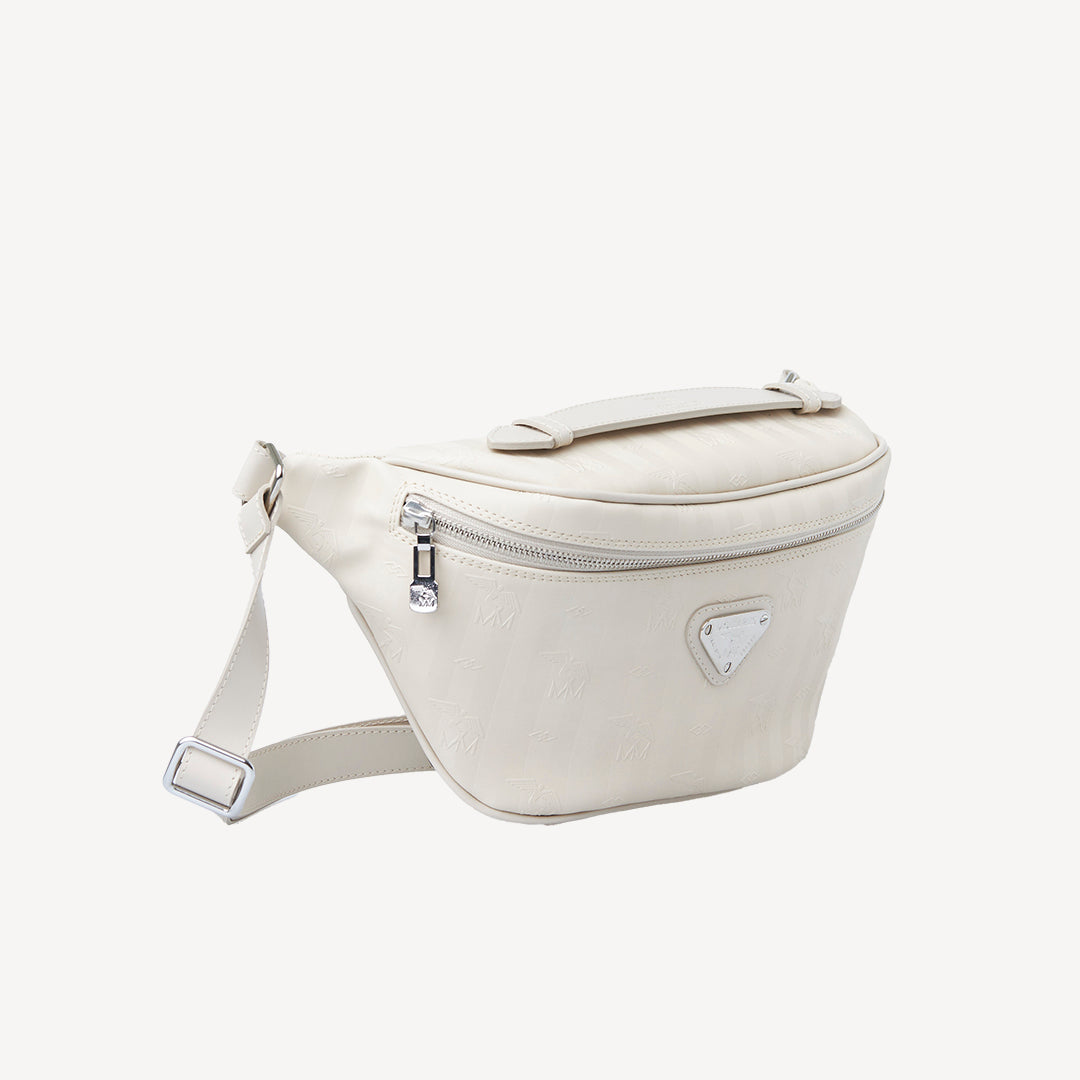BRIENZ | Gürteltasche pearl weiss/silber - SEITLICH