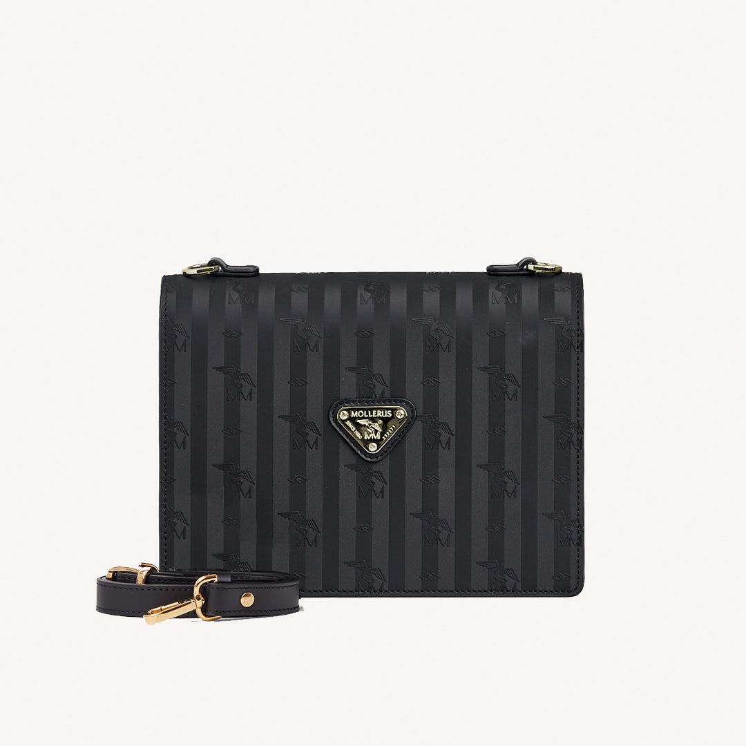 WIL | Umhängetasche classic schwarz/gold - frontal
