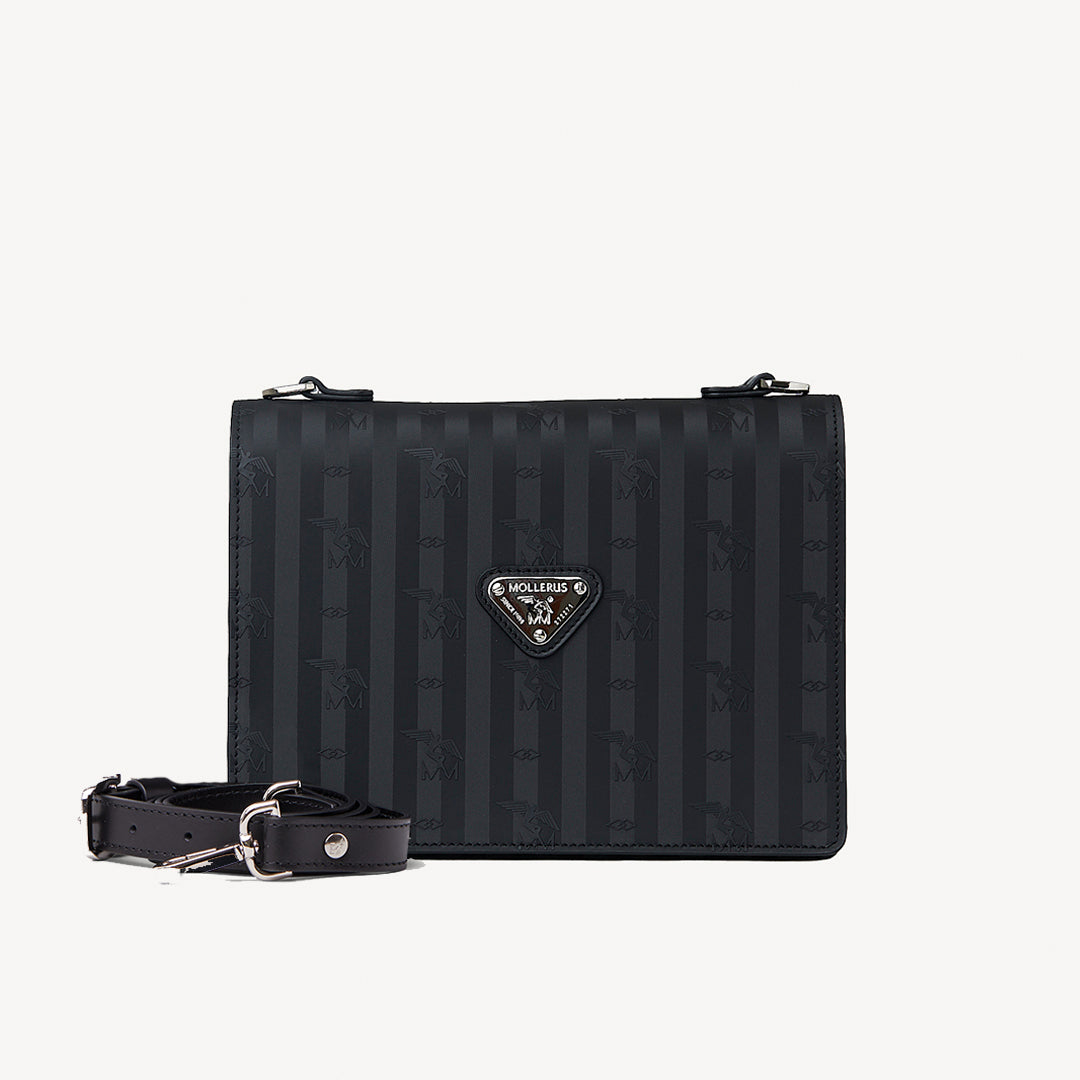 WIL | Umhängetasche classic schwarz/silber - frontal