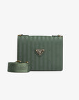 MELIDE | Sac bandoulière vert olive/nastro/or