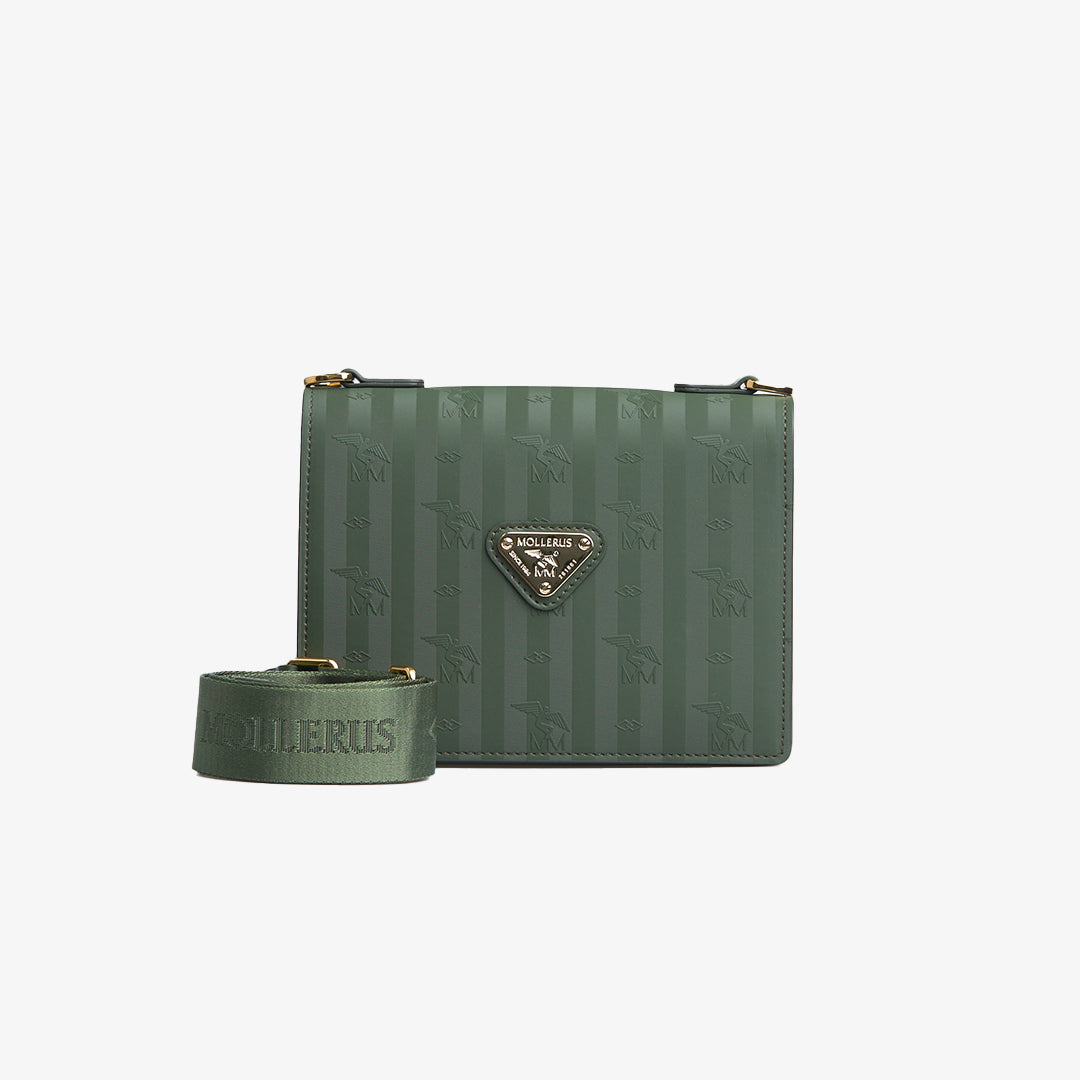 MELIDE | Umhängetasche olive grün/nastro/gold