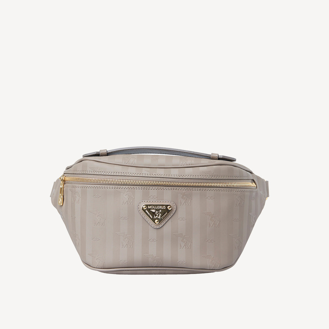 BRIENZ | Gürteltasche taupe grau/gold - frontal