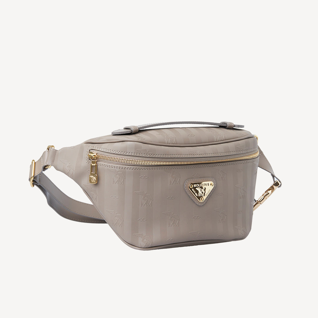 BRIENZ | Gürteltasche taupe grau/gold -  SEITLICH