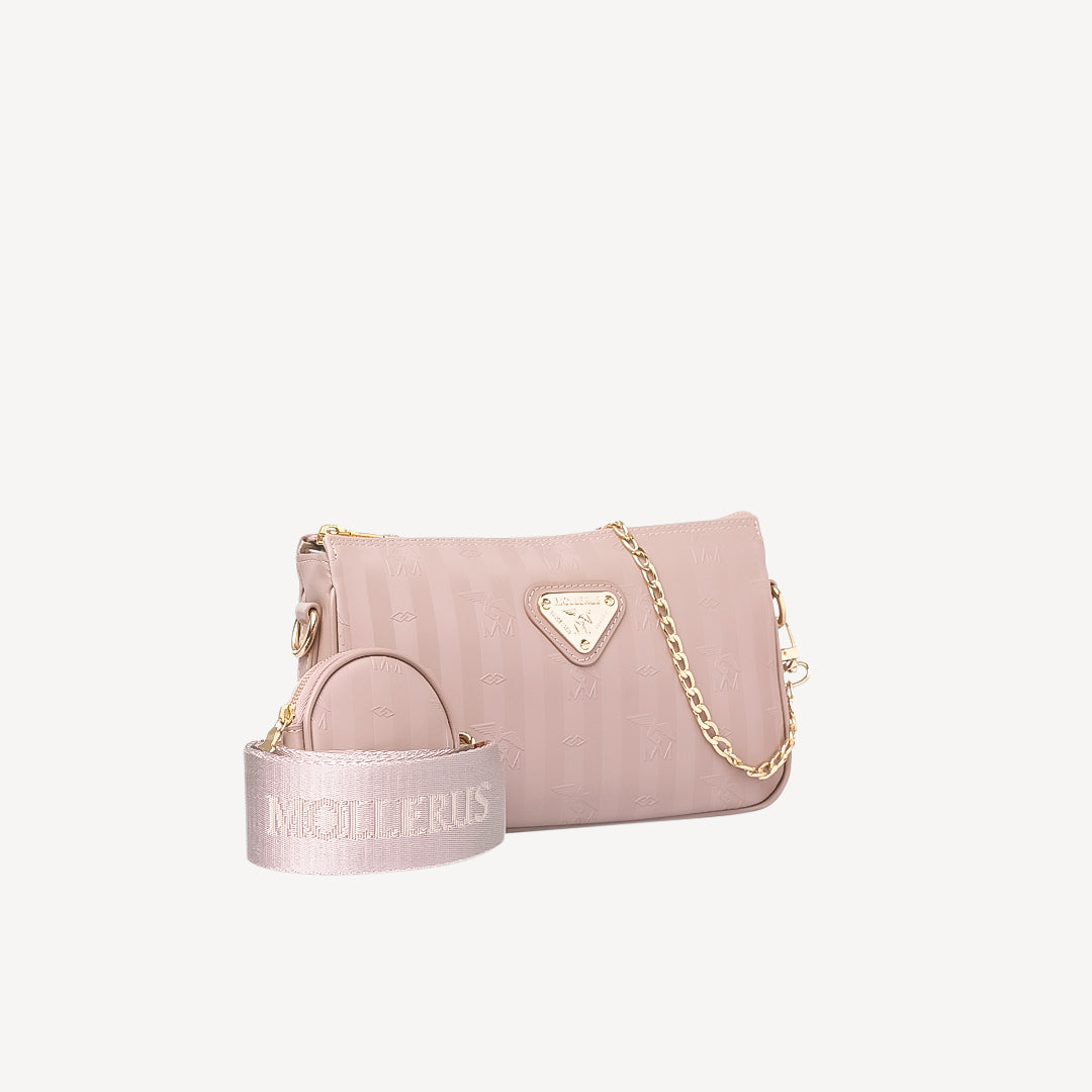 ZELL | Umhängetasche soft rosé/gold - SEITLICH