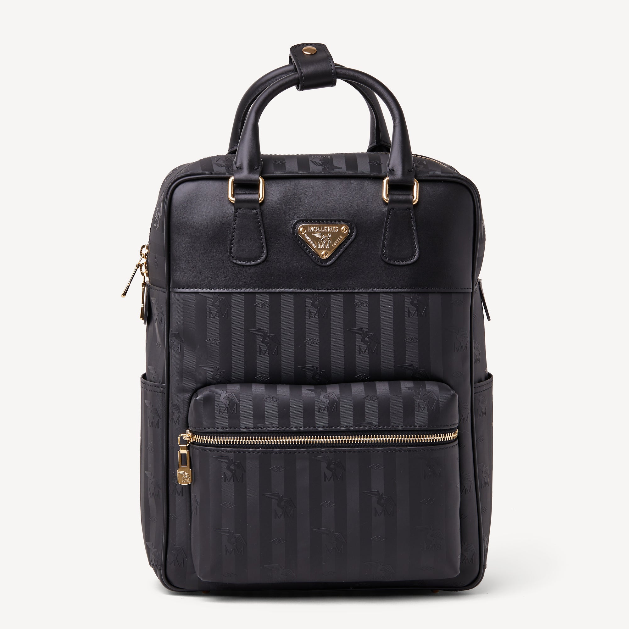 MAGADINO | Rucksack classic schwarz/gold - FRONTAL